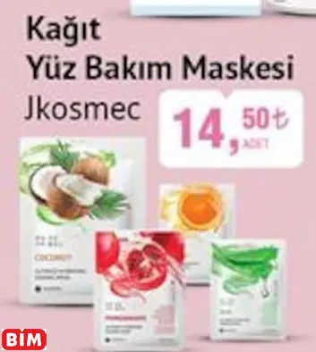 JKOSMEC KAĞIT YÜZ BAKIM MASKESİ